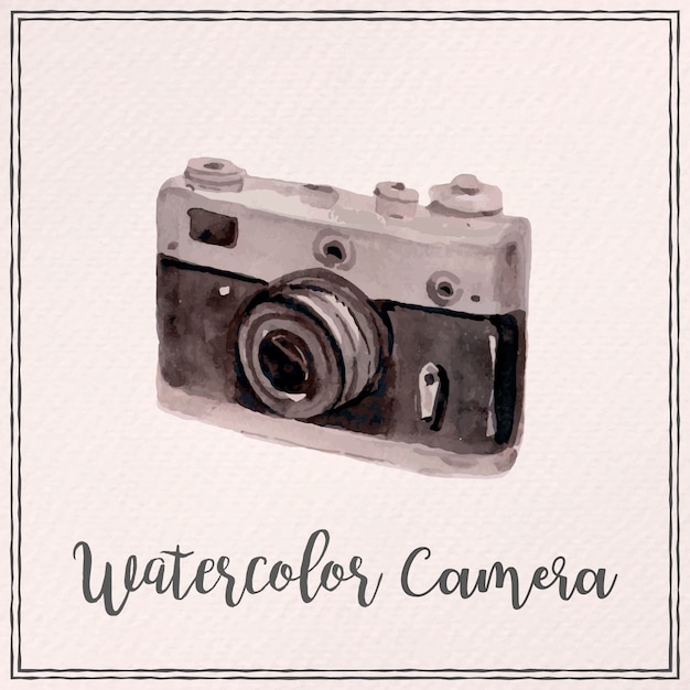 Free Vector watercolor polaroid camera background