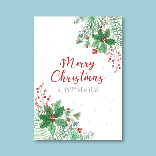 watercolor poster template for christmas