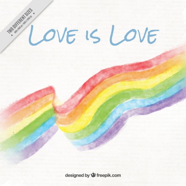 Free vector watercolor pride day flag with a love phrase background