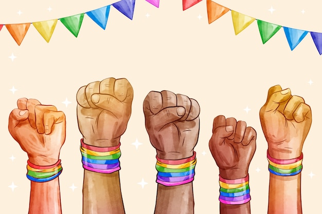 Free Vector watercolor pride month lgbt background