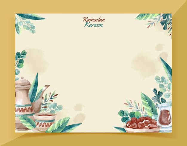 Watercolor ramadan photocall template