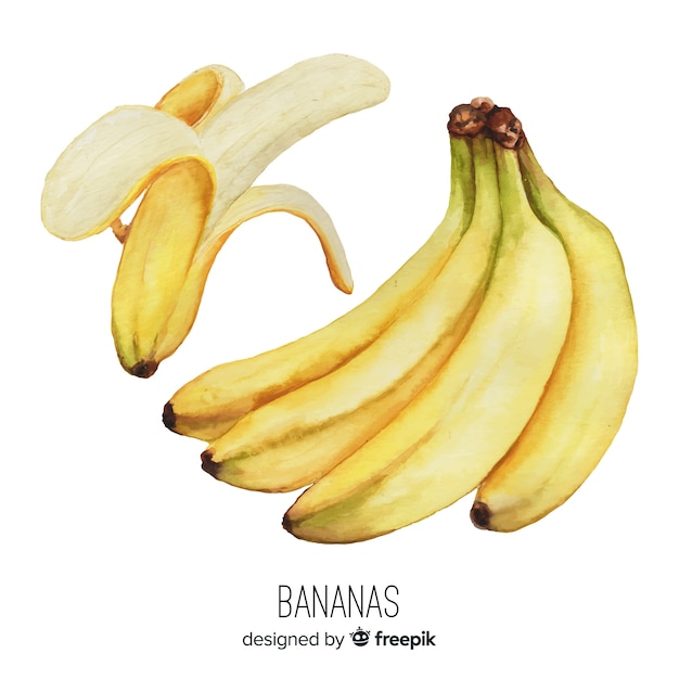 Watercolor realistic banana background