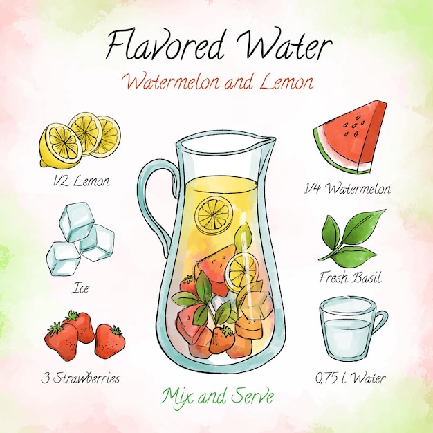 Free Vector watercolor recipe set