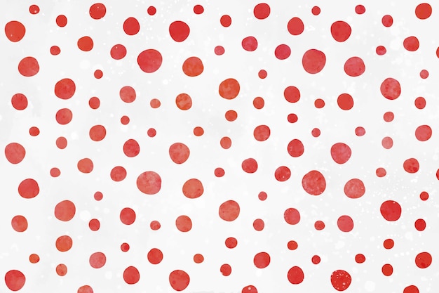 Watercolor red polka dot background