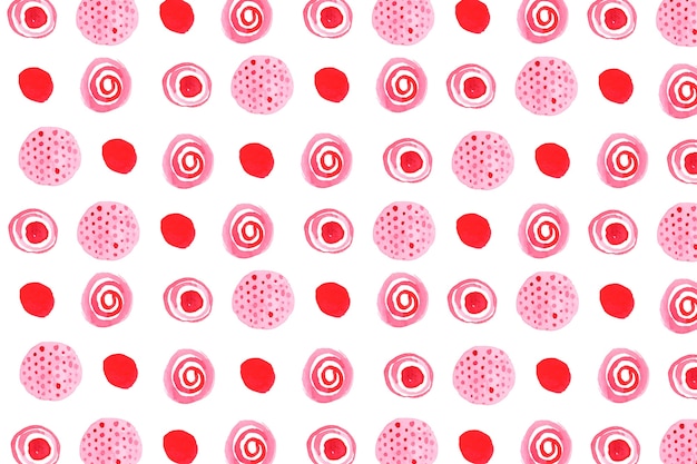 Watercolor red polka dot background