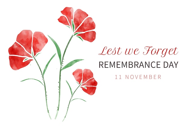 Free Vector watercolor remembrance day background