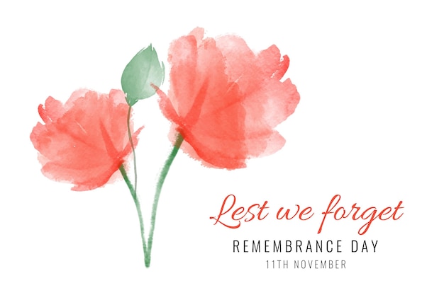 Watercolor remembrance day background