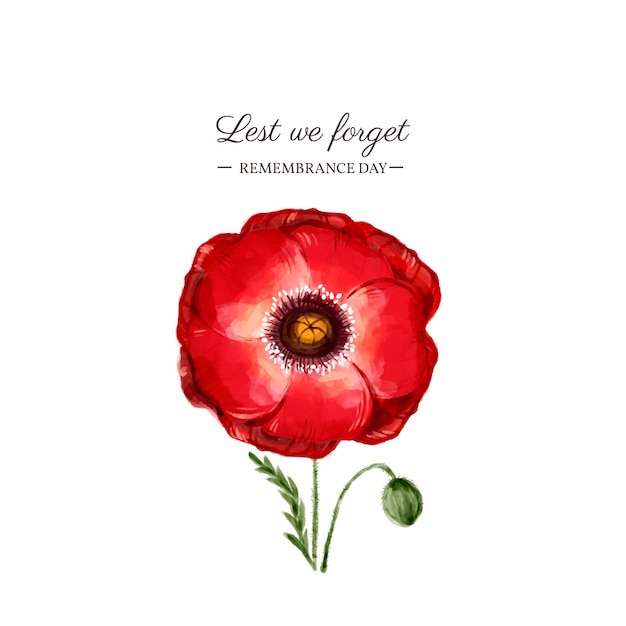 Free vector watercolor remembrance day illustration