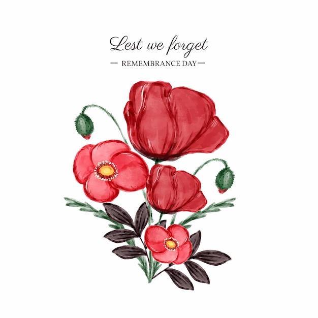 Free Vector watercolor remembrance day illustration