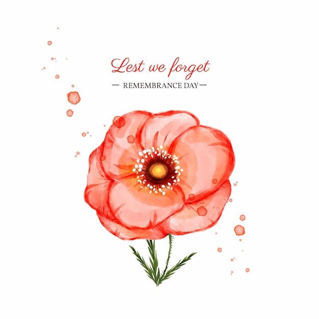 Watercolor remembrance day illustration