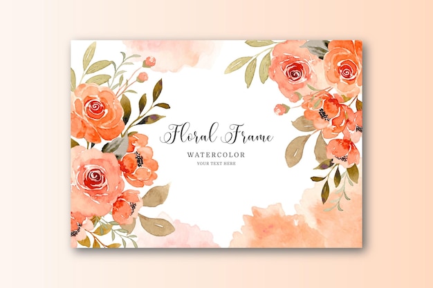 Watercolor rose flower card