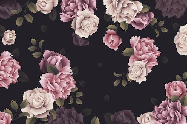 Free Vector watercolor roses wallpaper