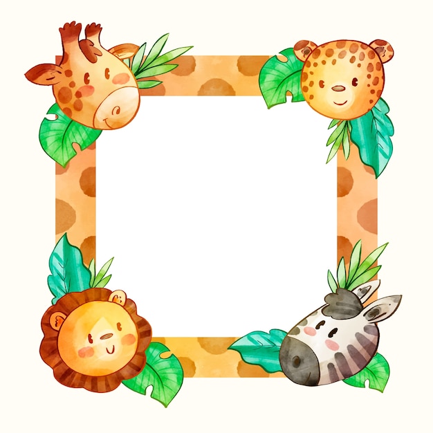 Watercolor safari frame design