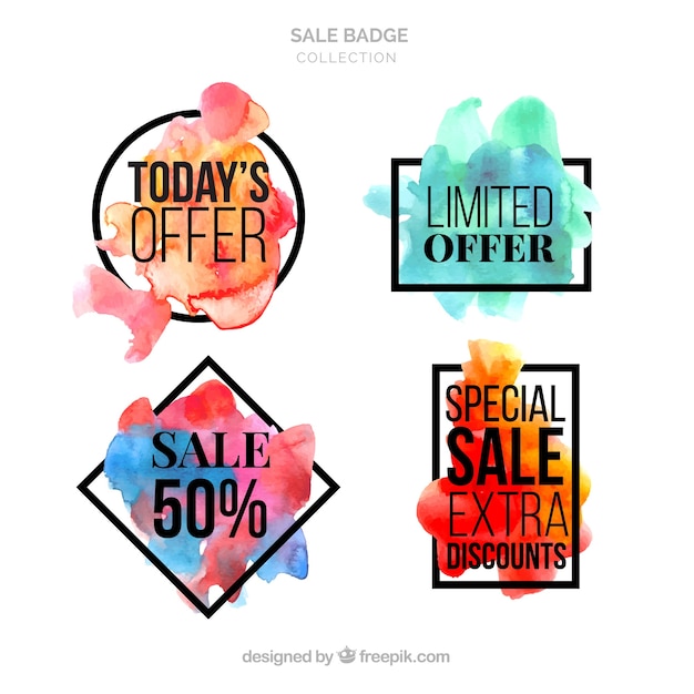 Watercolor sale badge collection