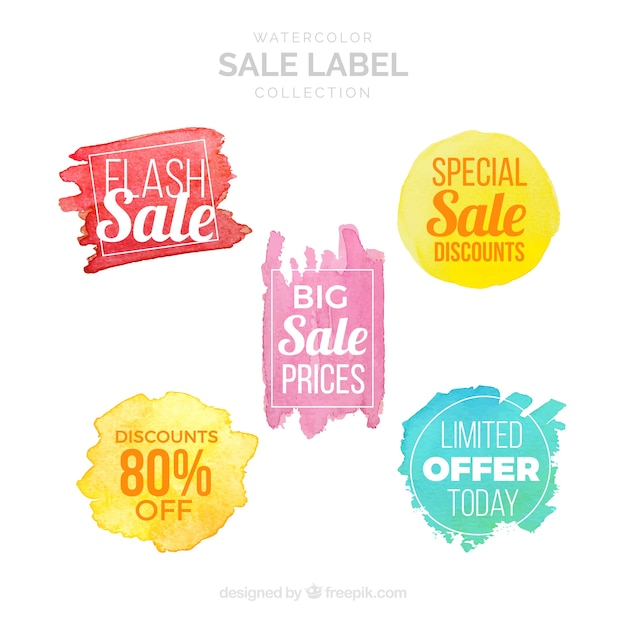 Watercolor sale label collection