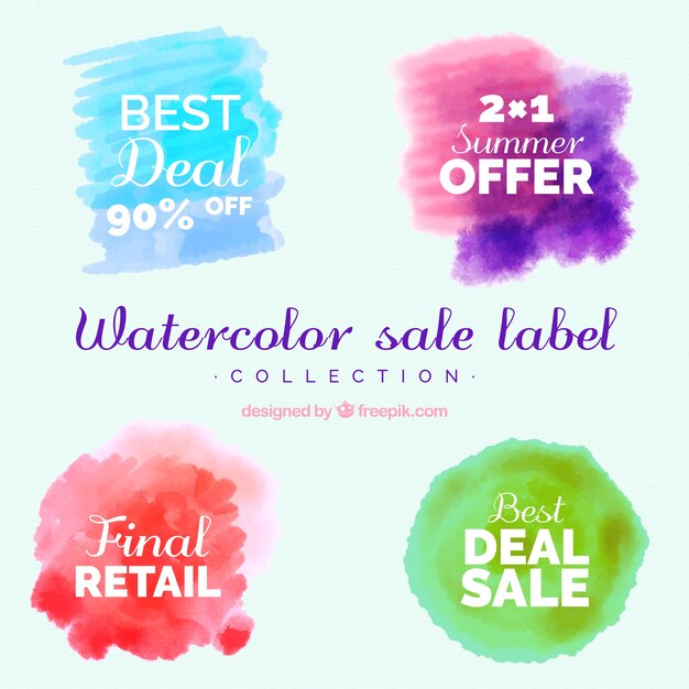 Watercolor sale label collection