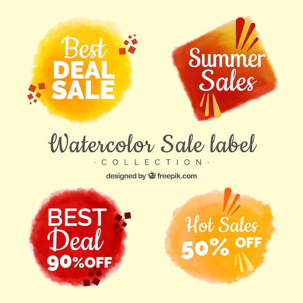 Watercolor sale label collection