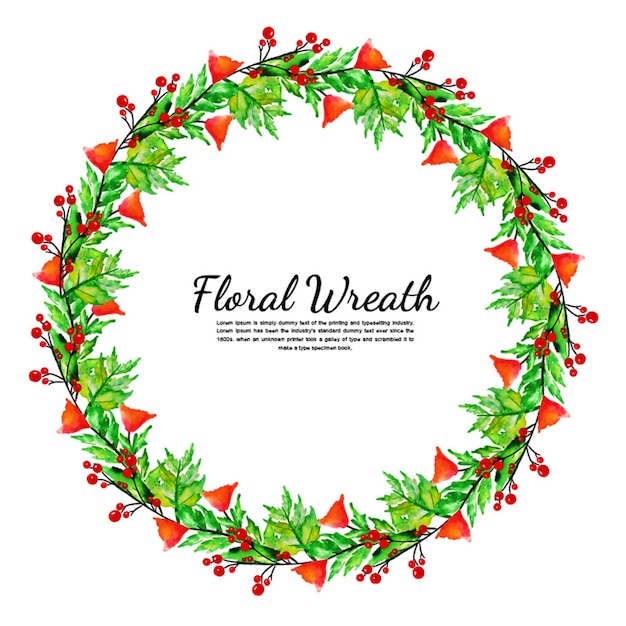 Free vector watercolor simple floral wreath