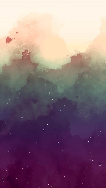 Watercolor sky with stars background