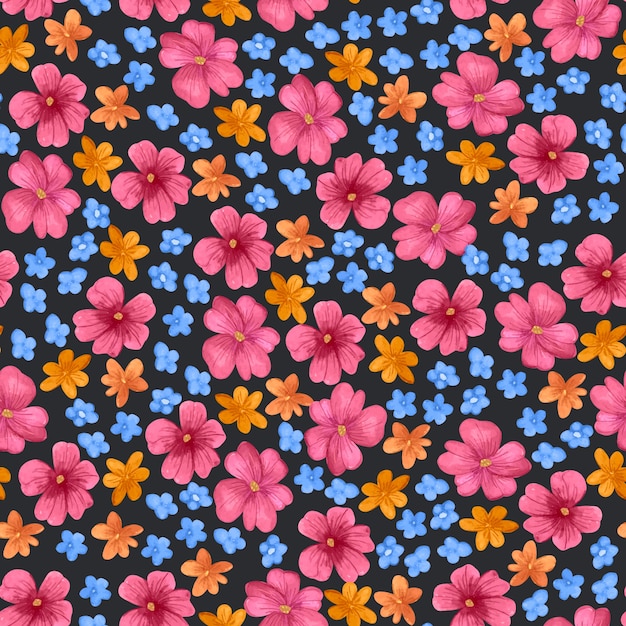 Watercolor  small flowers pattern design