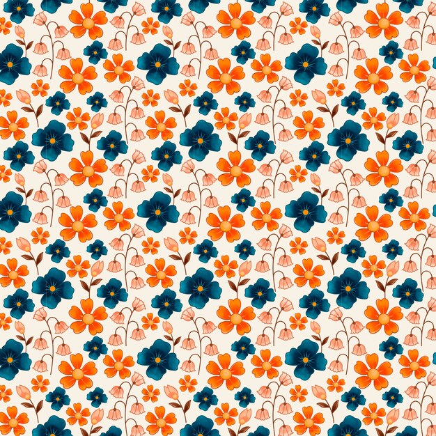 Watercolor small flowers pattern design