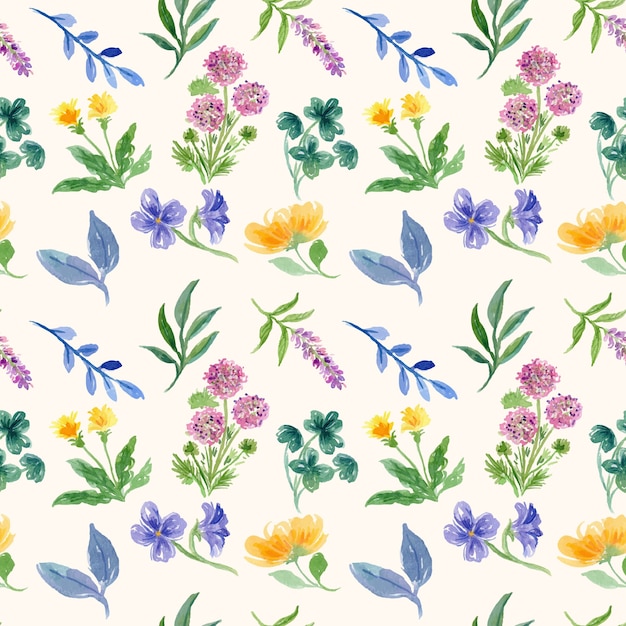 Free Vector watercolor small flowers pattern design