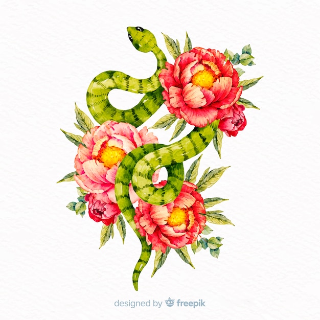 Watercolor snake background