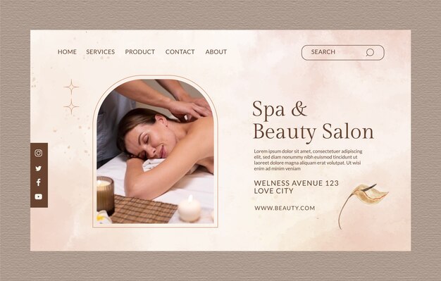 Watercolor spa landing page