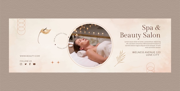 Watercolor spa twitter header