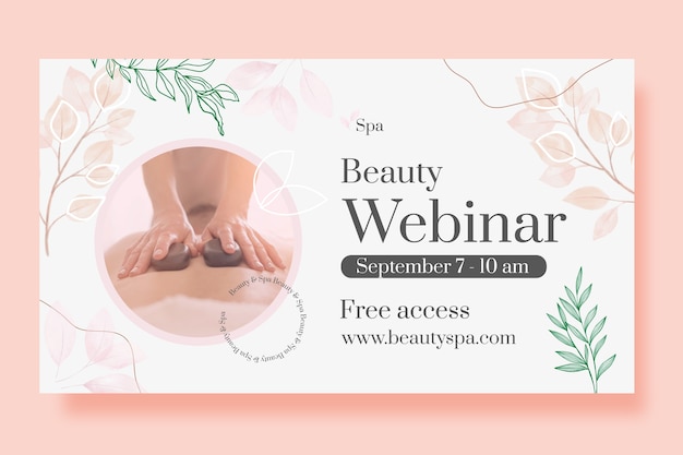 Watercolor spa webinar template