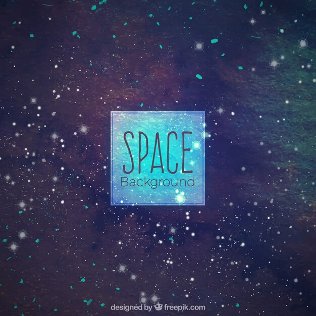 Free Vector watercolor space background with stars