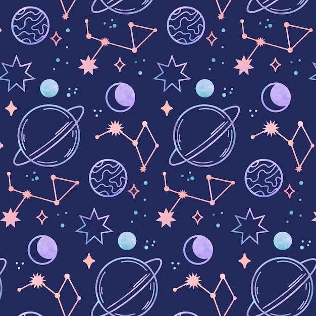 Free vector watercolor space pattern design