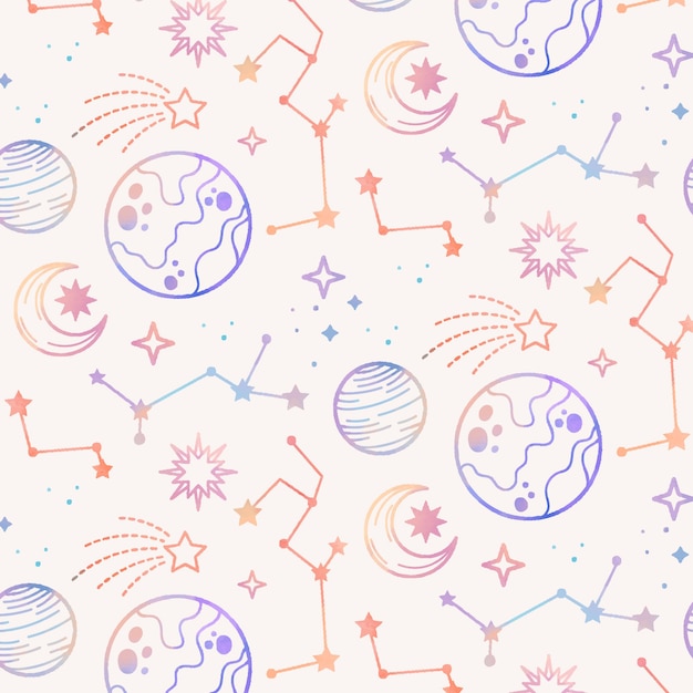 Free vector watercolor space pattern design