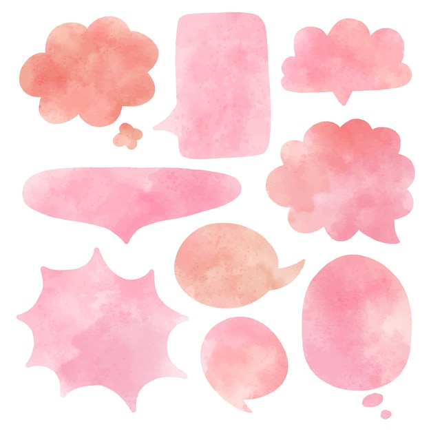 Watercolor speech bubbles collection