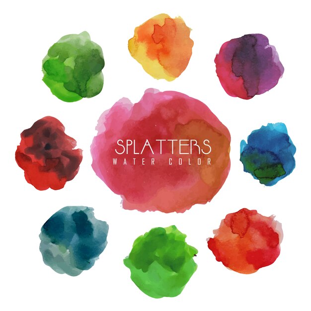 Watercolor splatters collecti