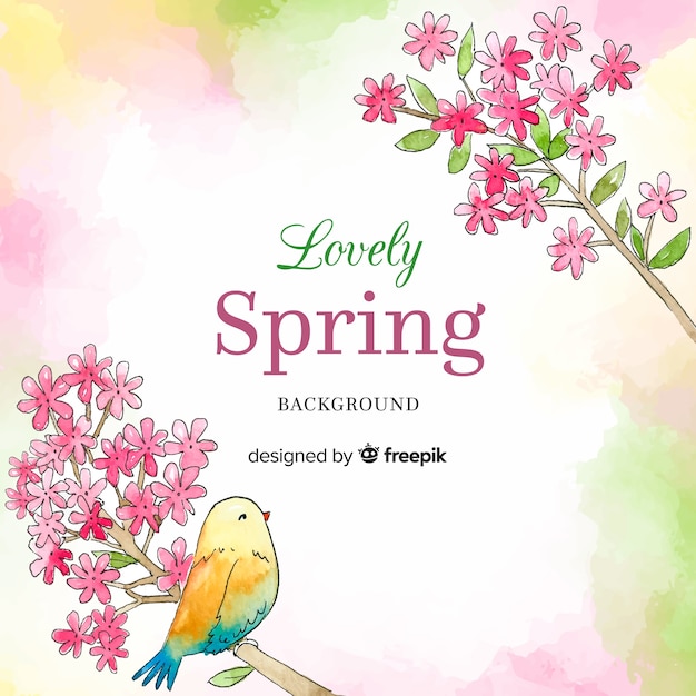 Watercolor spring background