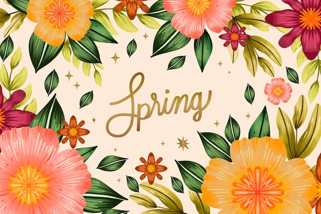 Watercolor spring background