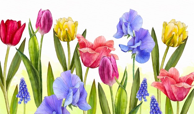 Watercolor spring background