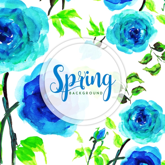 Watercolor Spring Floral Background