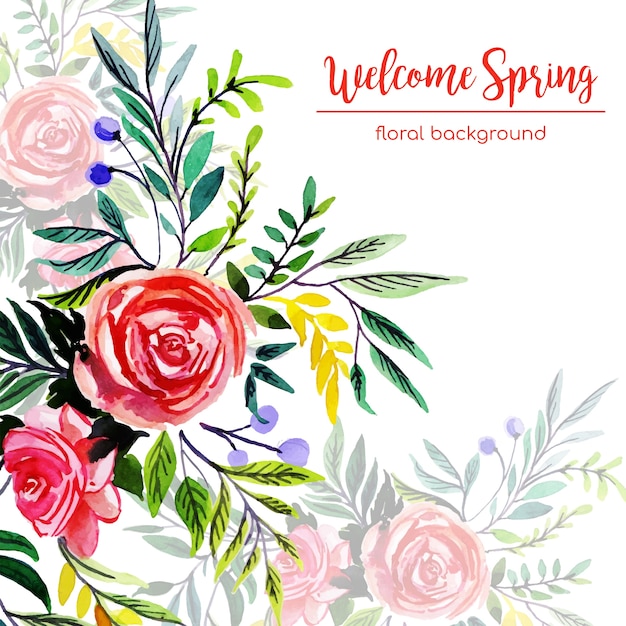 Free Vector watercolor spring floral background