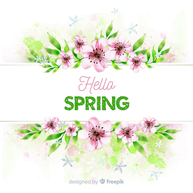 Free Vector watercolor spring floral frame