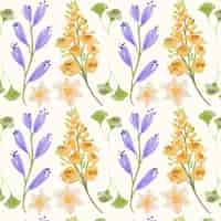 Free vector watercolor spring floral pattern design