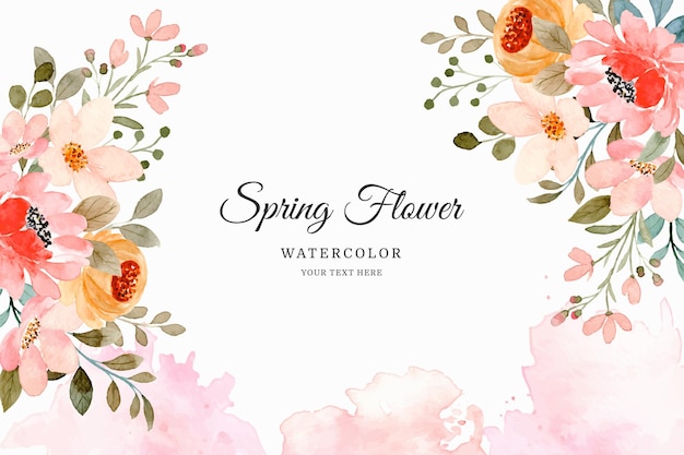 Watercolor spring flower background