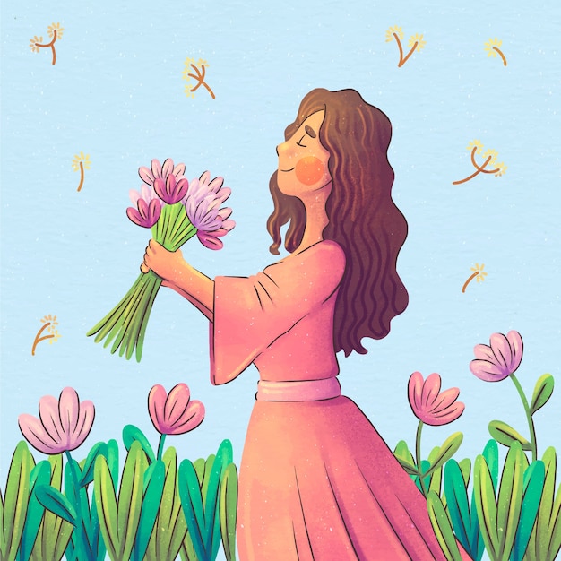 Free Vector watercolor spring illustration