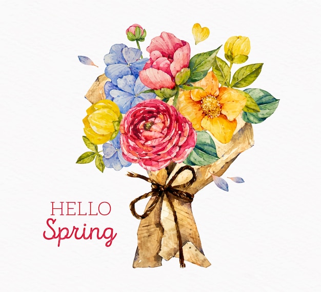 Free Vector watercolor spring illustration