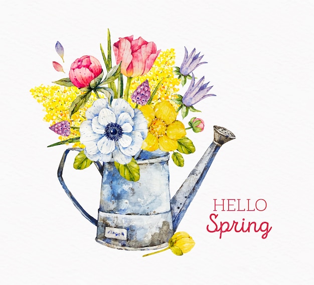 Watercolor spring illustration