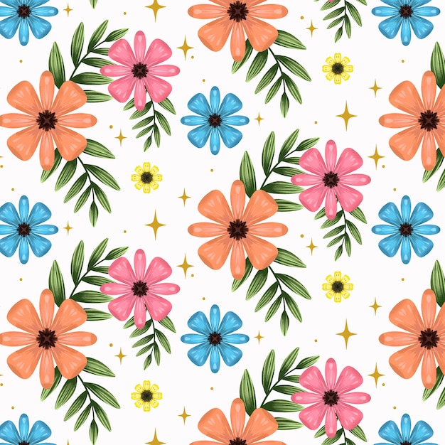 Watercolor spring pattern design