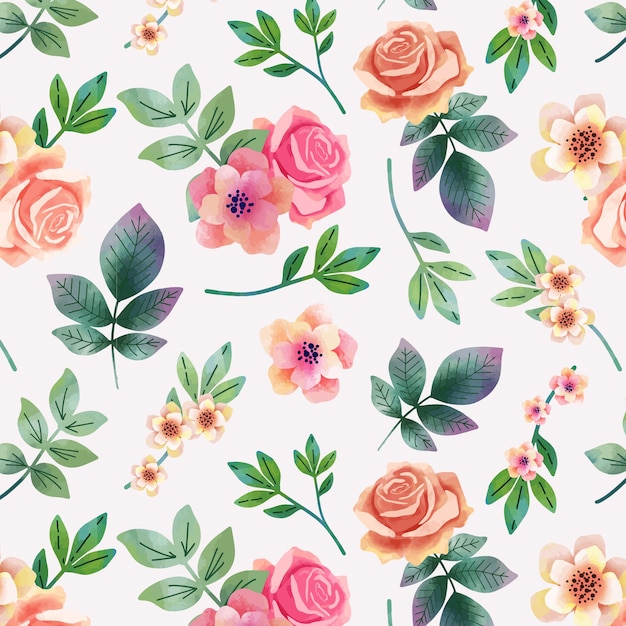 Watercolor spring pattern design