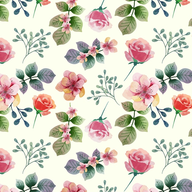 Watercolor spring pattern design