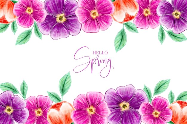 Watercolor spring wallpaper design